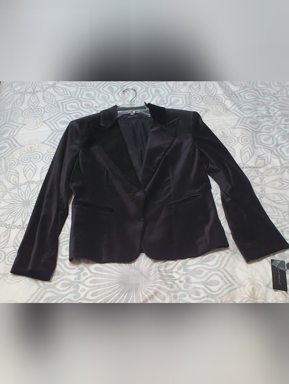Context Black Velour Blazer, Womens Size 10, NWT
